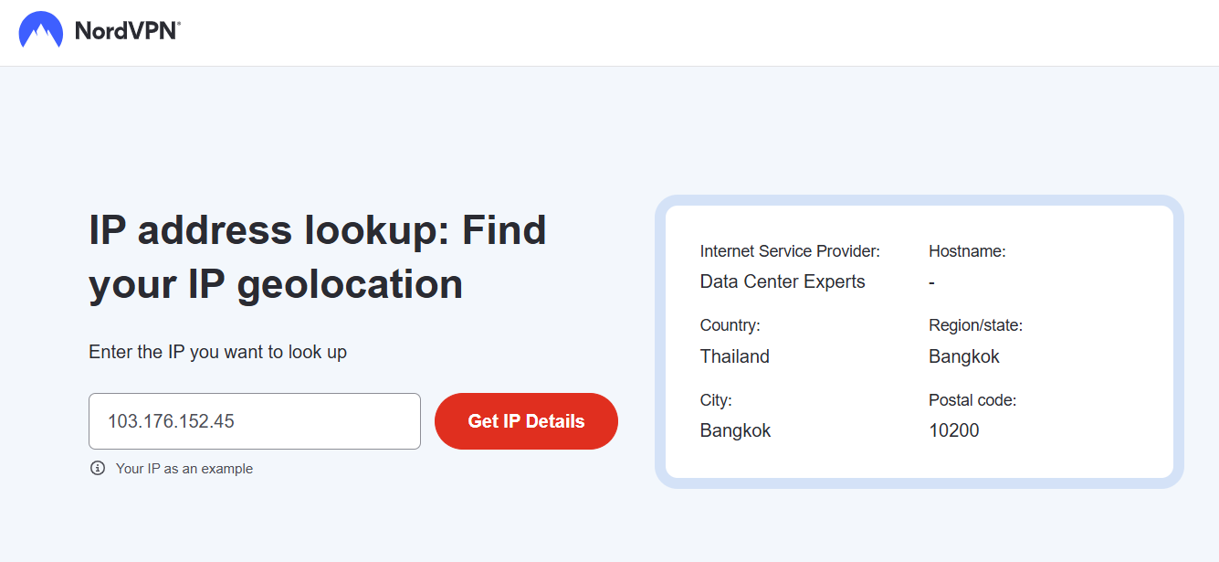 使用 NordVPN 查 IP